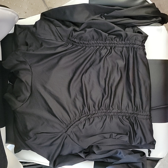 Ashley Black Ruched Mock Midi Dress - Picture 5 of 6